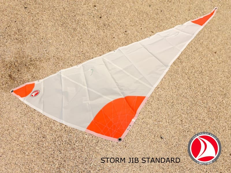 Ventoz Storm Jib (3 m2) - White with Orange Patches
