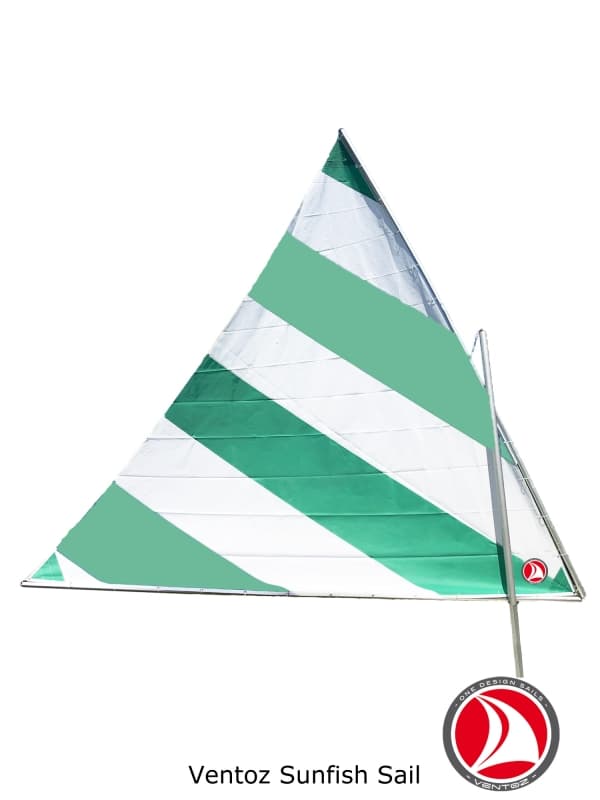 Ventoz Sunfish sail - Green, White, Turquoise (7.7 m2)